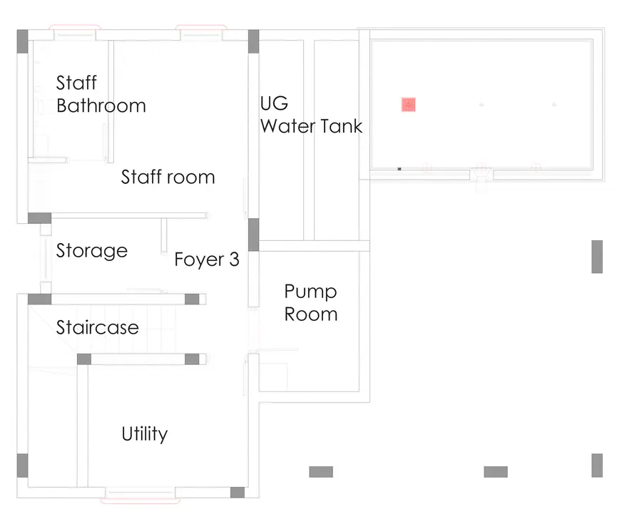 Type A villa's lower ground floor map