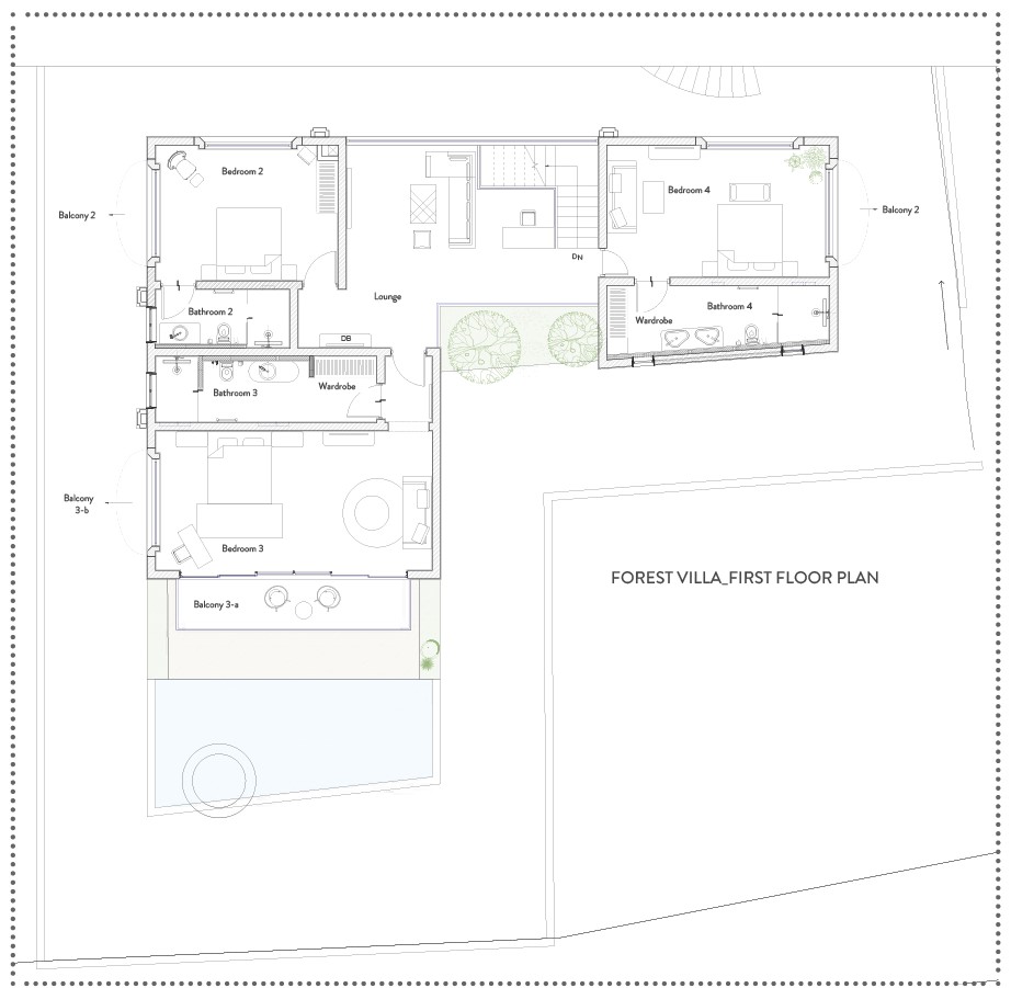 Forest villa's first floor map