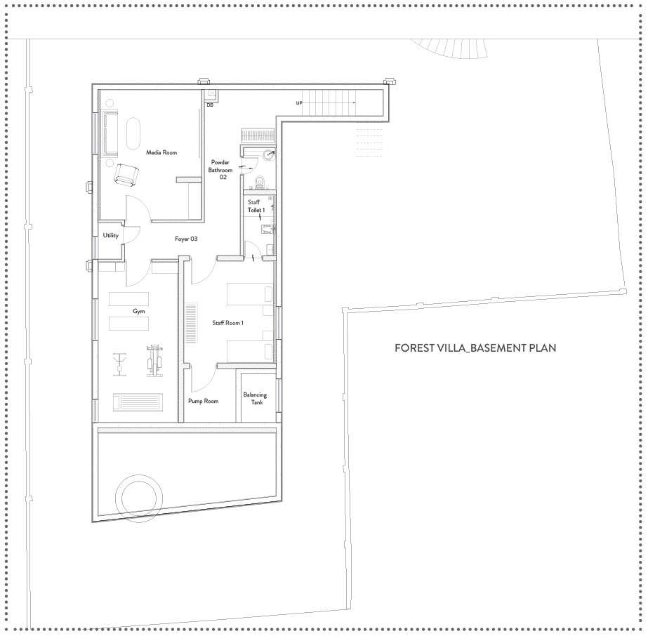 Forest villa's lower ground floor map