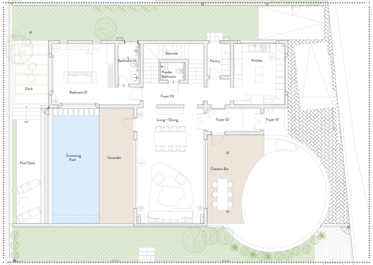 Well villa's ground floor map